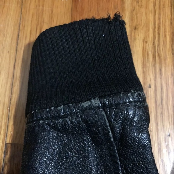 H&M Leather Jacket Aviator 80s Coat Vintage Biker - Picture 8 of 10